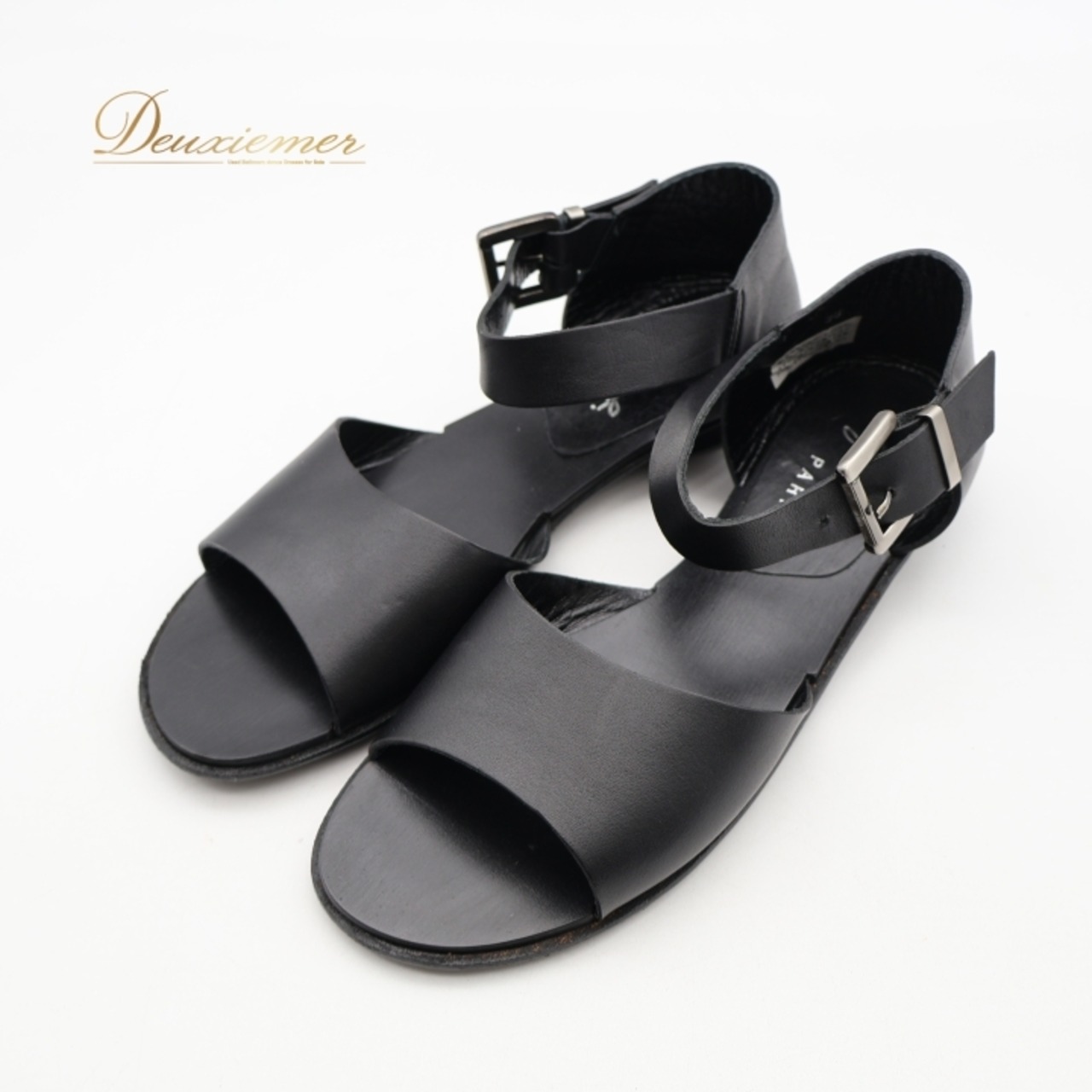 agnes b. アニエスベー サンダル 36サイズ ブラック系 靴 くつ シューズ レディース 無地 シンプル カジュアル ぺたんこ フラット フラットシューズ かわいい オールブラック