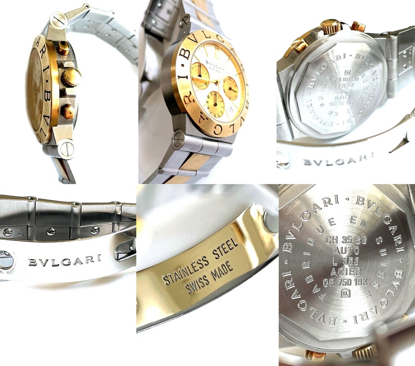 BVLGARI ブルガリ ディアゴノ K18YG/SS 750 イエローゴールド クロノ