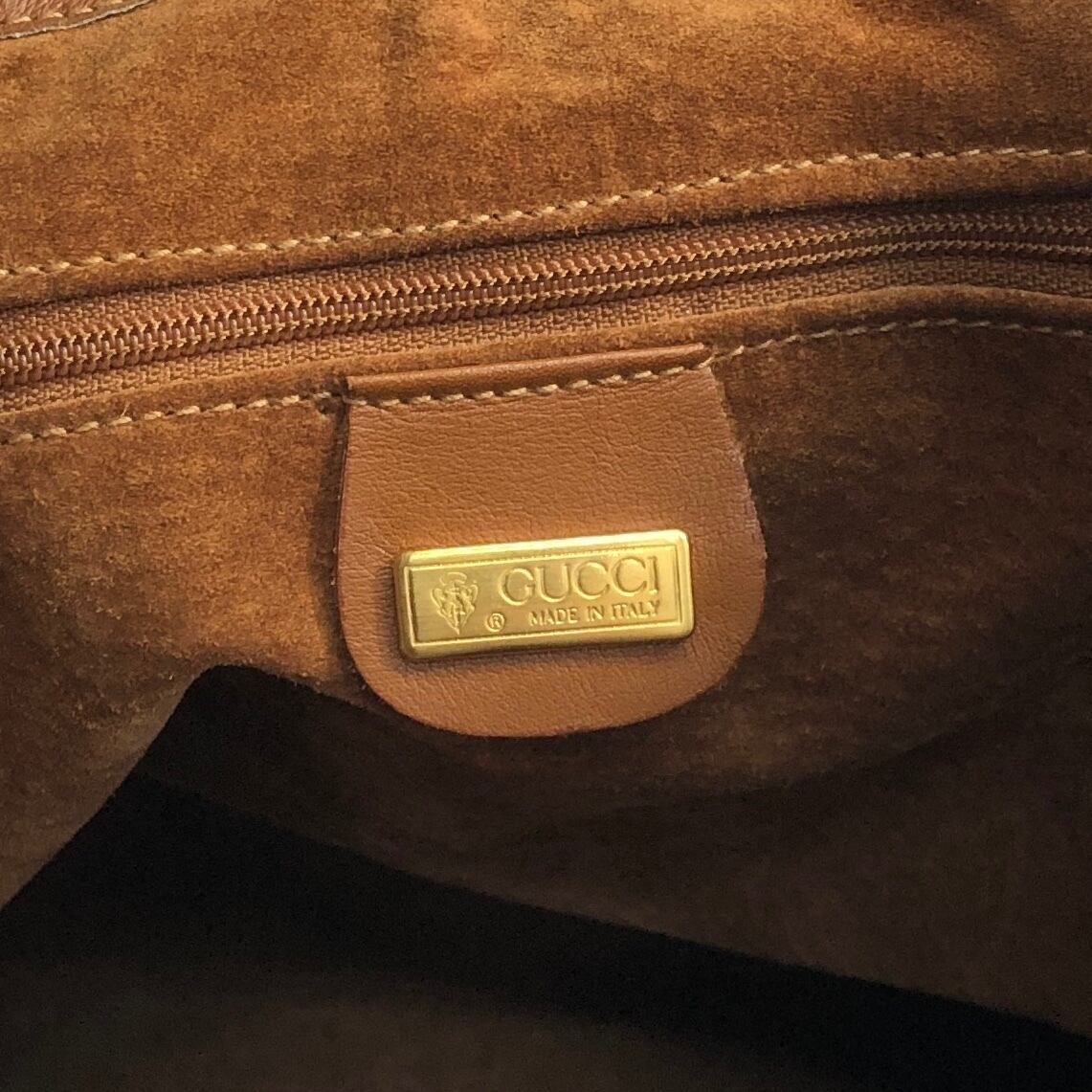 GUCCI グッチ ショルダーバッグ ブラウン インターロッキングG 巾着
