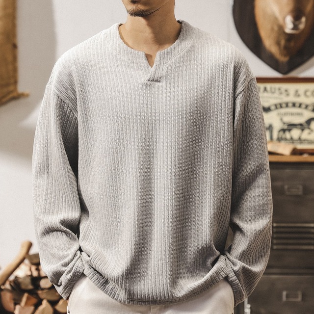 Key neck heavy jacquard knit ( 2color )