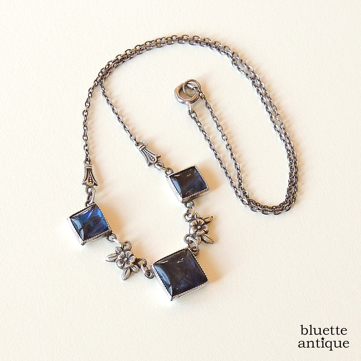 英国アンティークジュエリー モルフォ蝶ネックレス | bluette antique