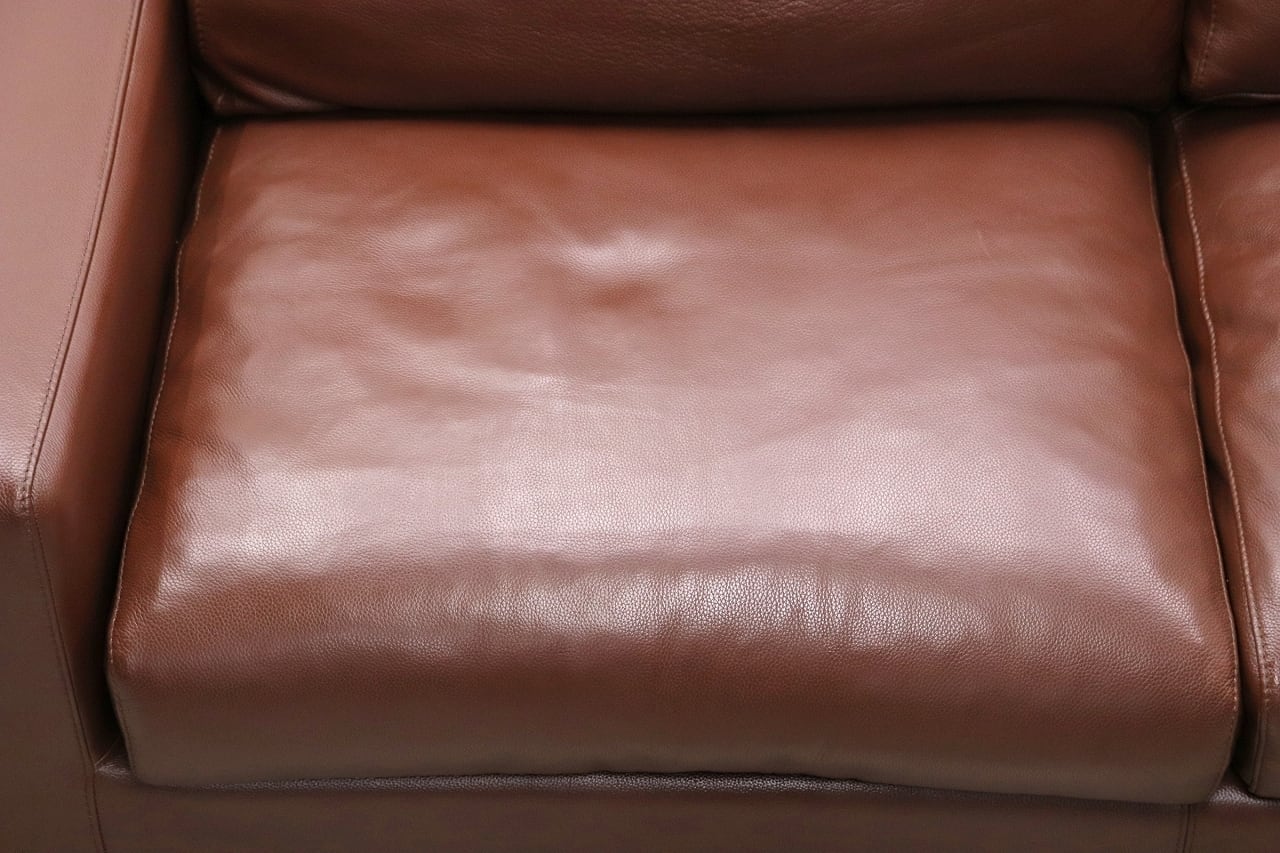 沼津店】MUJI 無印良品 本革 ワイドアーム 2Pソファ ブラウン 茶