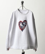 ATELANE Fleece-lined heart embroidered sweatshirt (A/GRY) 25A-24093