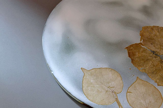 つづるガラスアート　ゆうなの花　HAKU平丸大皿5