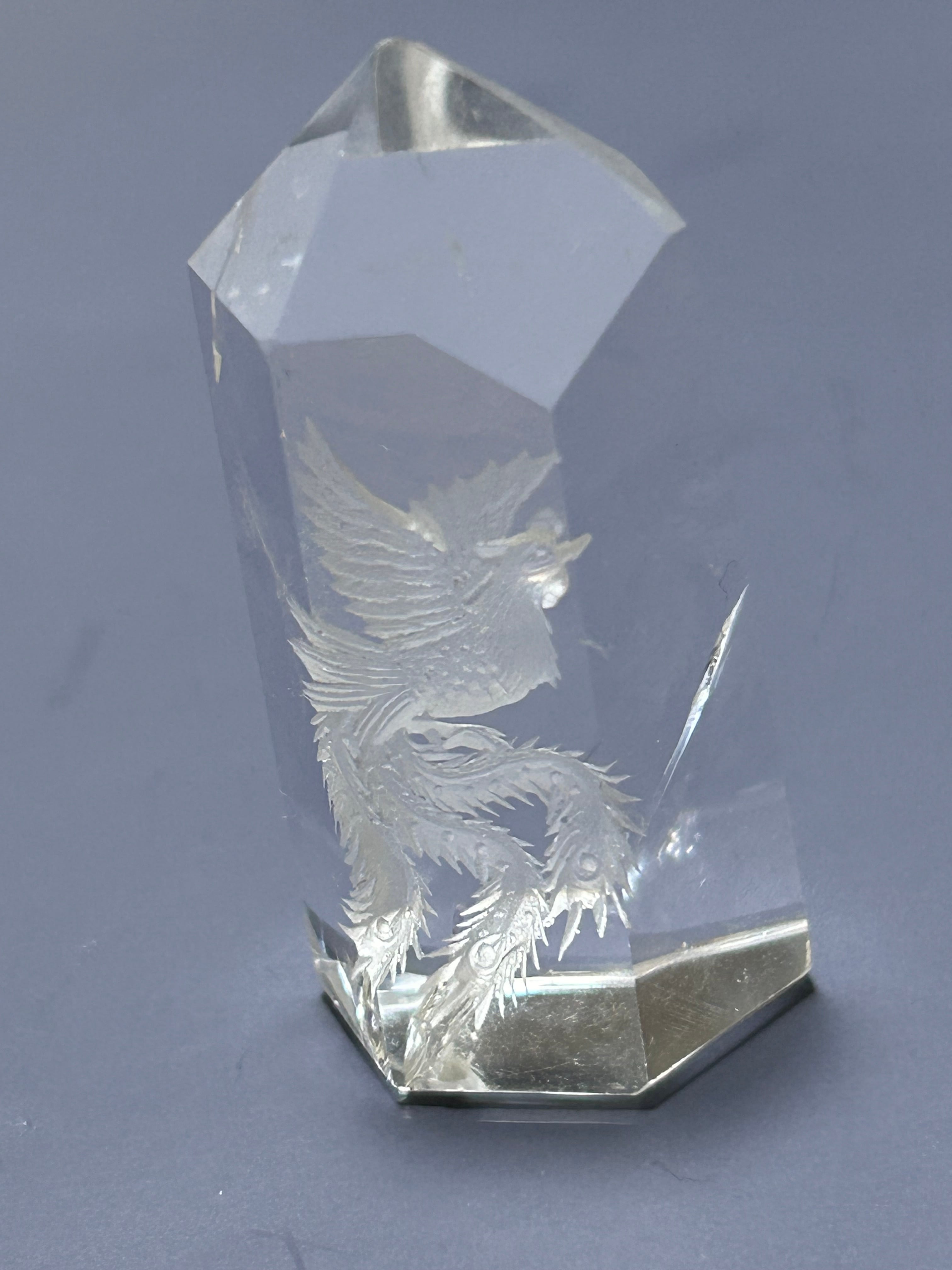 鳳凰　水晶　彫り 鳳凰彫刻入り水晶ポイント 約38g | Pay ID