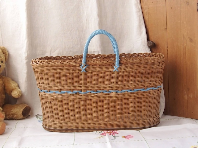 イギリスアンティーク　バスケット　かごバッグ