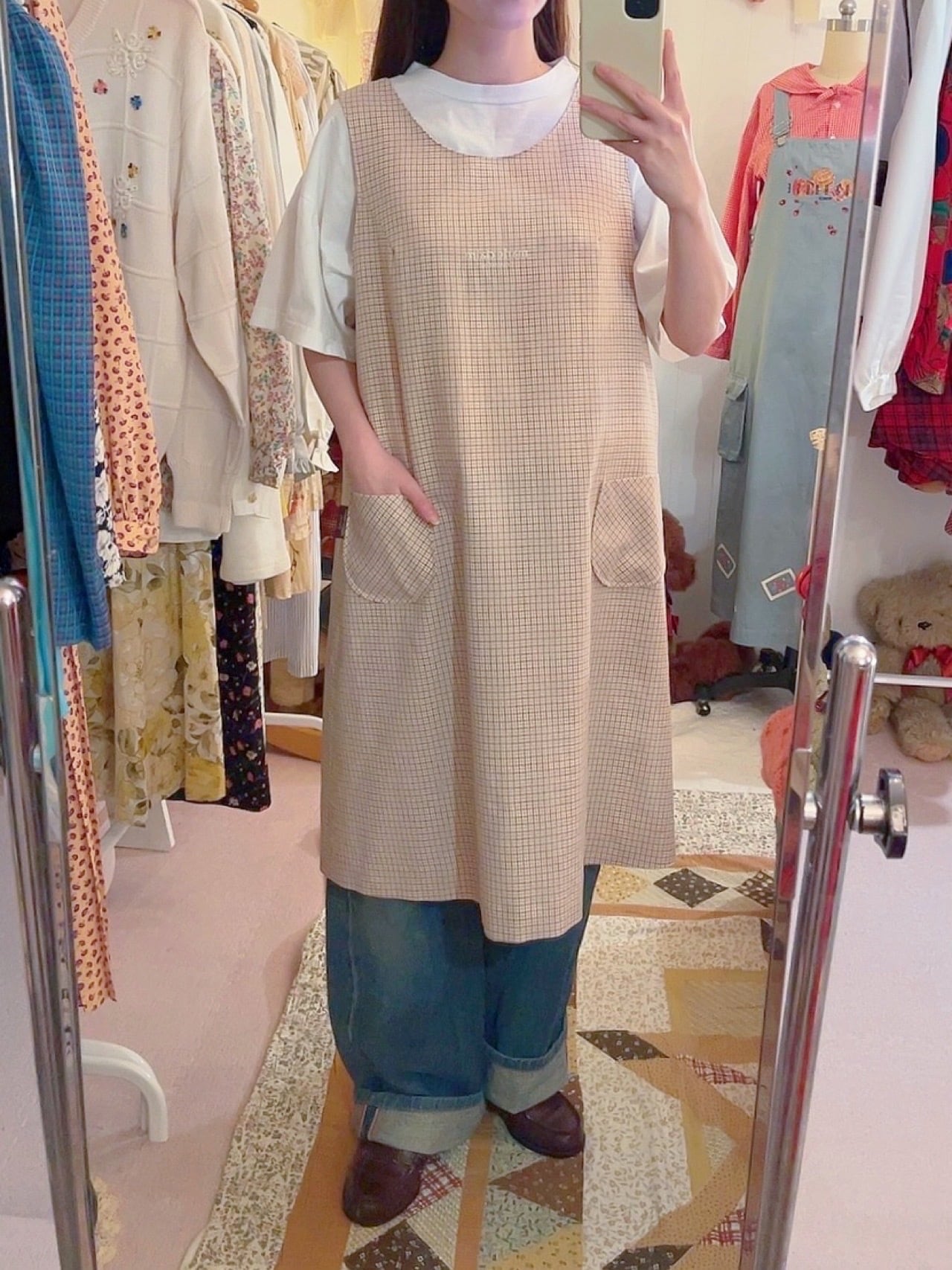 marie claire / yellow check one-piece