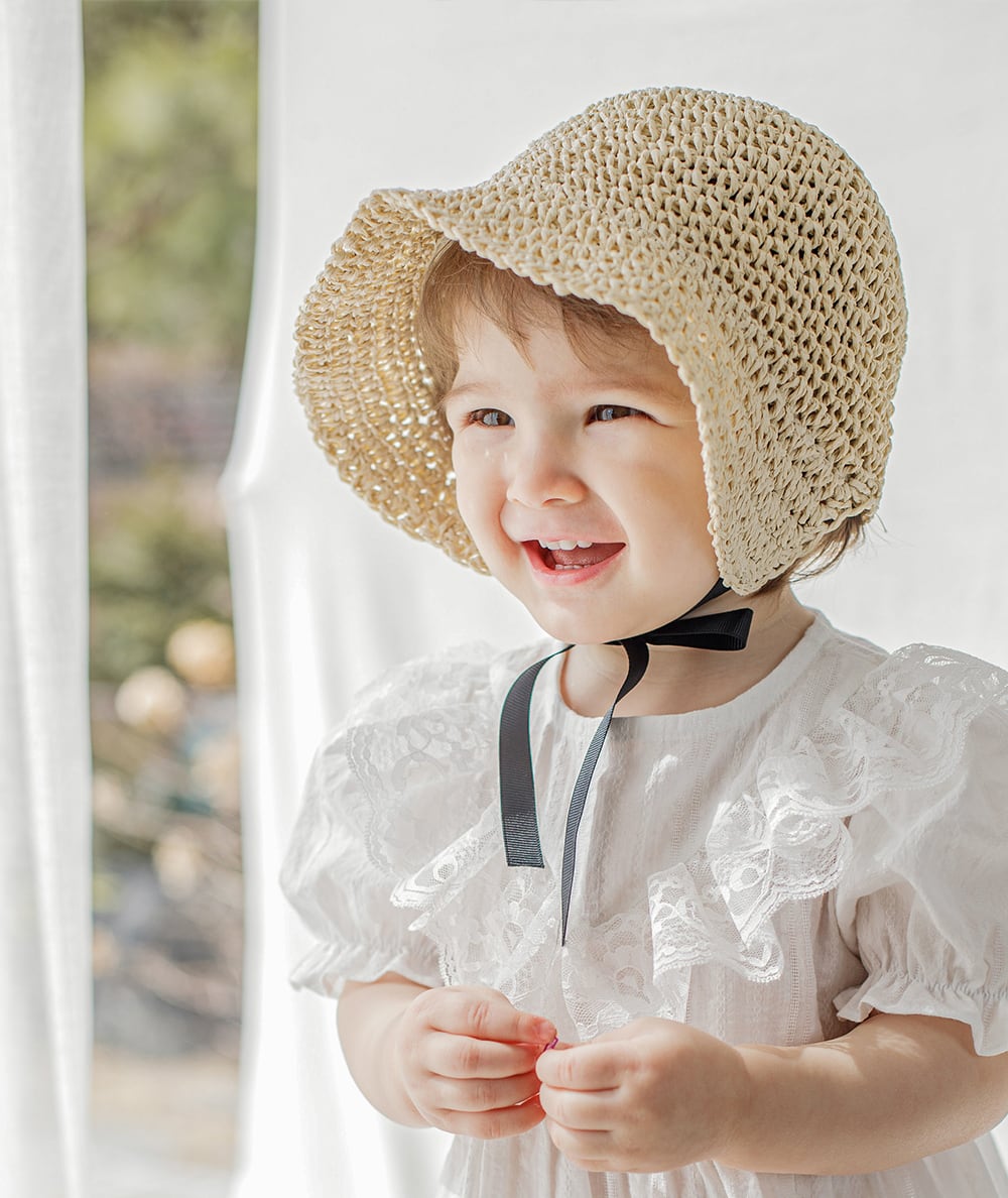 BABY/KIDS】【即納あり】麦わら帽子ボンネット【yo-25sm03234】 | LUCKIDS
