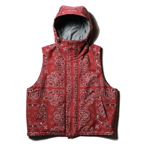 superNova.  Padded hood vest - Bandana jacquard / Red