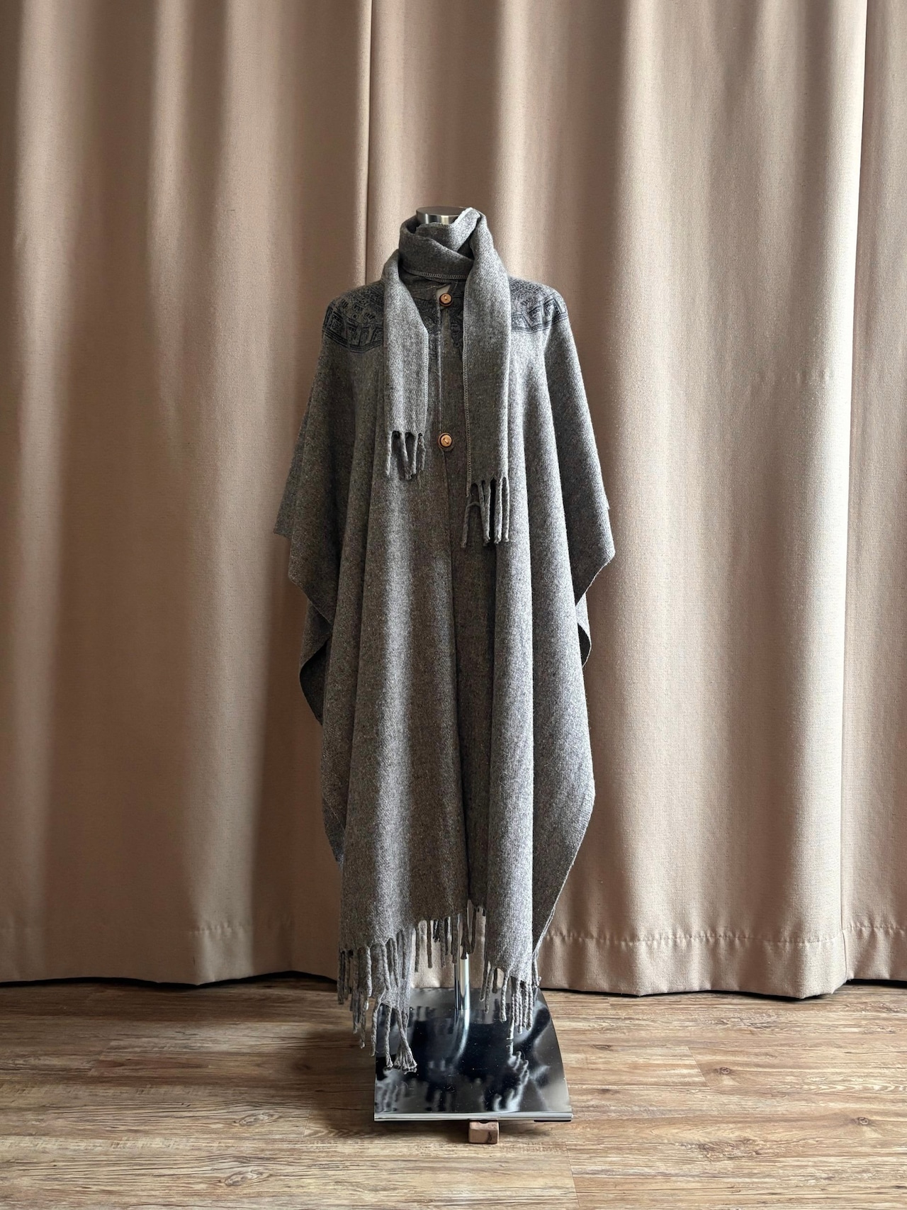 ethnic pattern import cape coat-5038-10