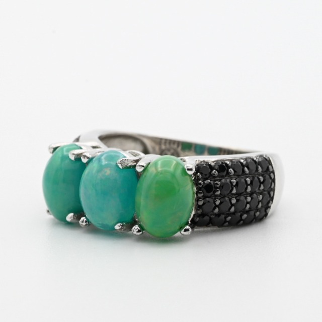 Green Opal / Spinel Accent Graceful Design Ring #9.0 / China