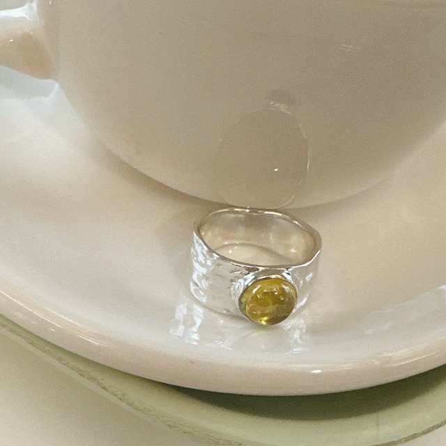 【予約販売】silver925  citrin stone ring【4size】