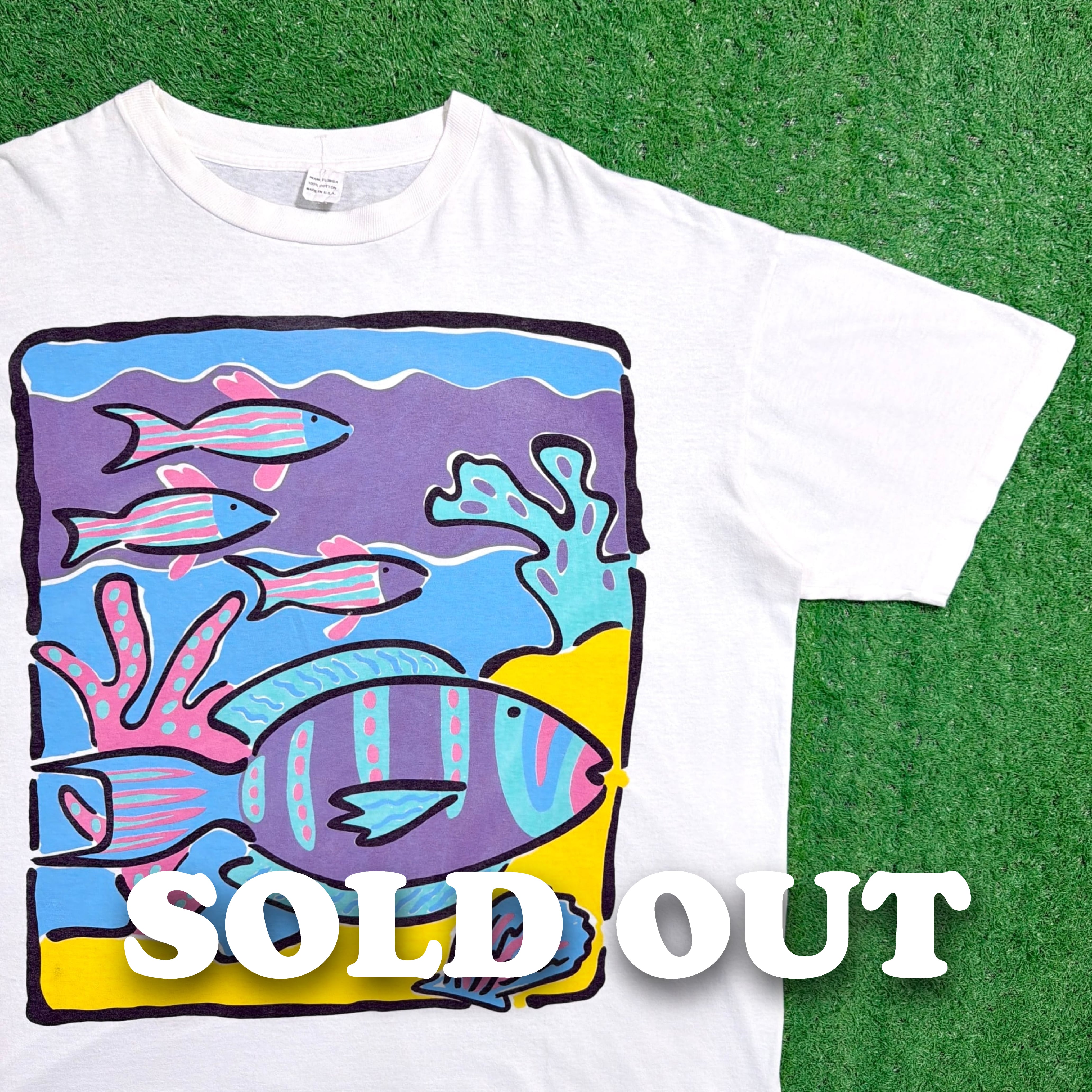 Men's】 80s - 90s お魚 イラスト Tシャツ / アメリカ製 USA製 80年代