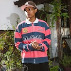 SCRIPT LOGO STRIPED RUGBY POLO SHIRT