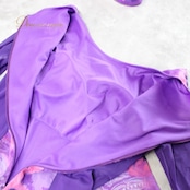 社交ダンス 衣装 スタンダード ドレス ワンピース パーティドレス ラインストーン ICHIOKU イチオク 紫 パープル系 フロート 長袖 花柄 社交ダンス衣装 パーティードレス 舞台衣装 光沢素材 二重スカート 軽やか シルエット ラインストーン付き フロートデザイン 機能性ドレス 可愛いデザイン 花柄プリント 衣装サイズ 美しいカラー ダンス用ドレス 華やか レディース 柔らかい素材 年齢問わず ディスコ衣装 競技用ドレス