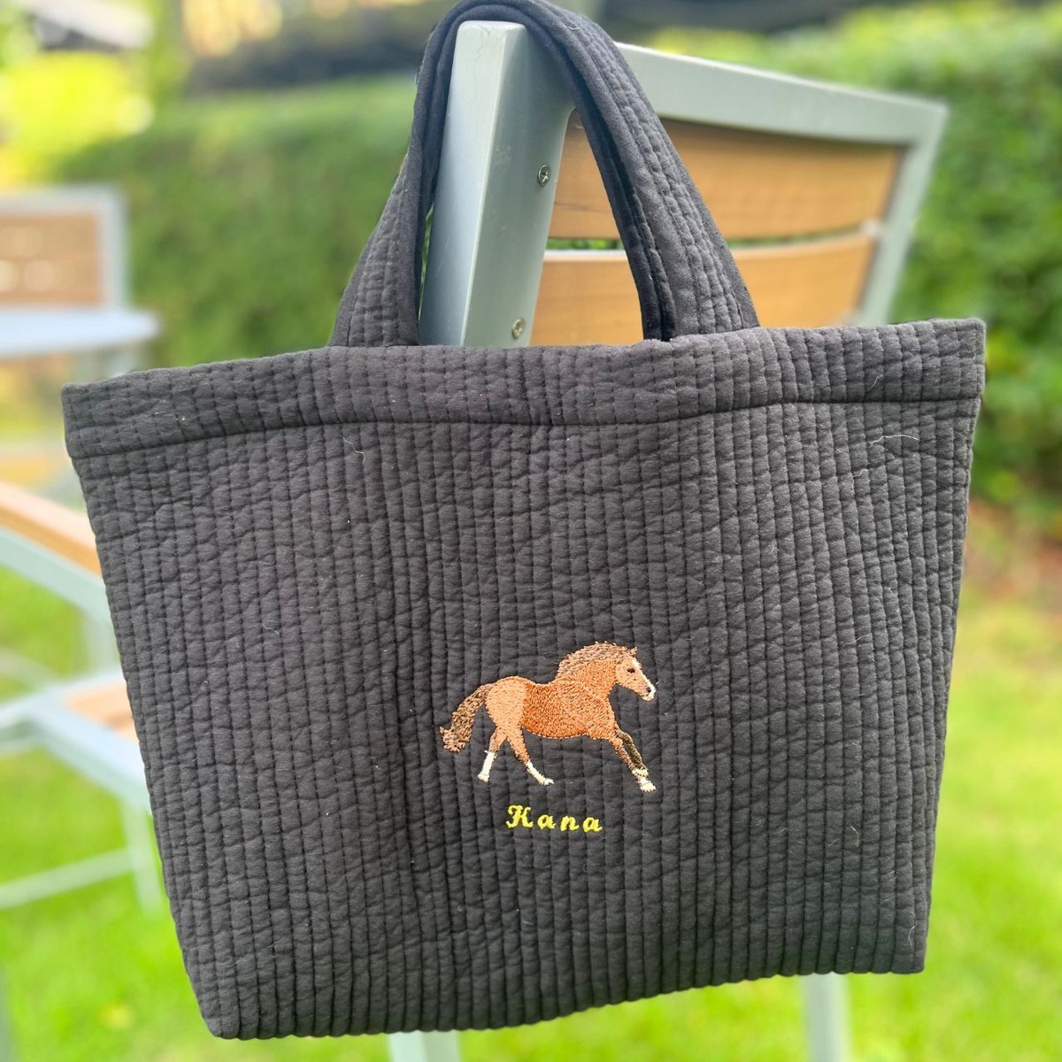 名入れ刺繍できる おしゃれな馬柄 ヌビバッグ マザーズバッグ 通勤 