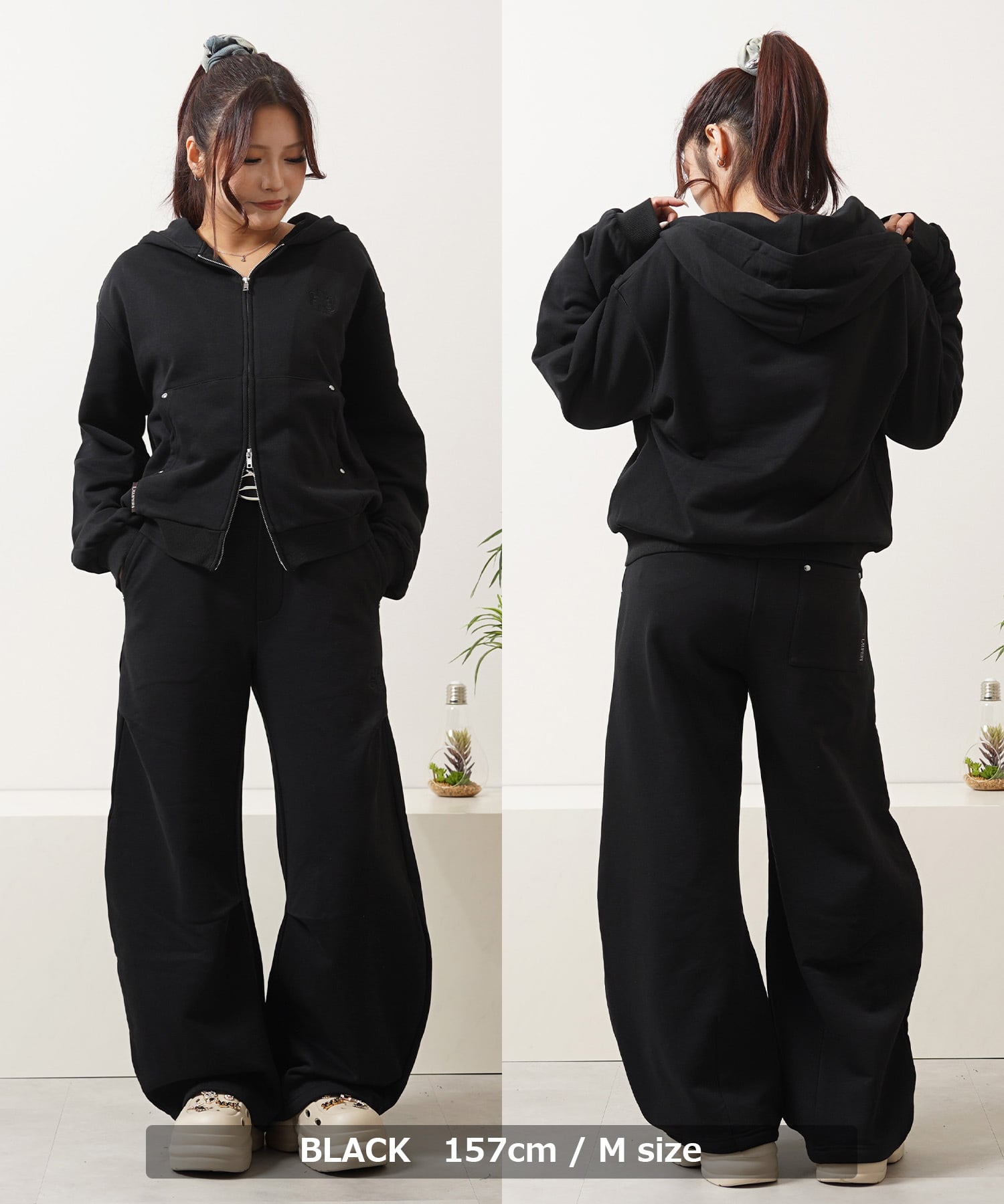 ◇エンブレム スタッズ バレルスウェットパンツ◇lf-26002