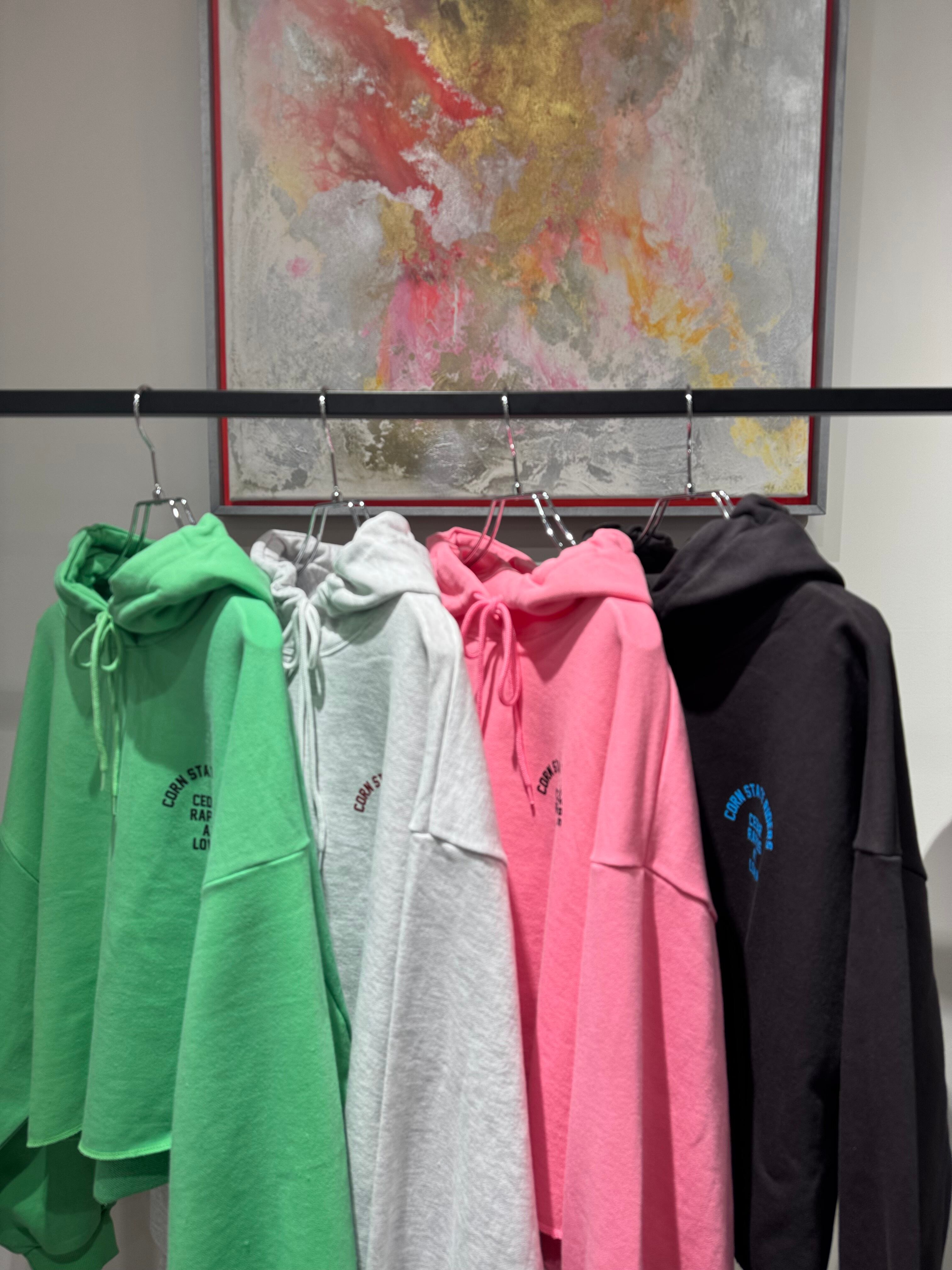 back print short hoodie