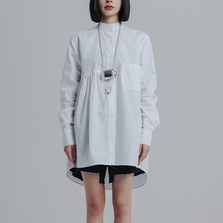 ペプラムシンプルスカートシャツ BL0173