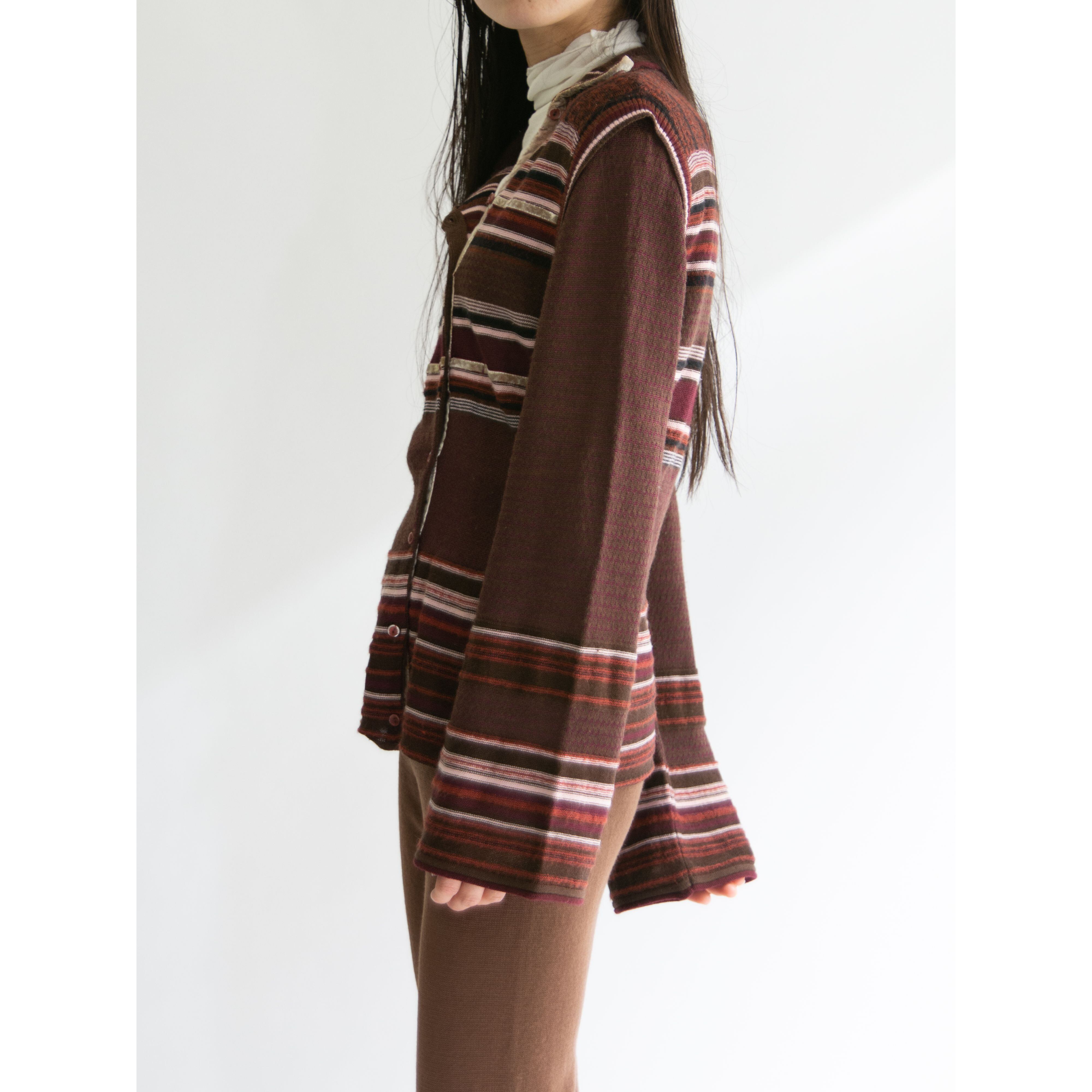 【KENZO】Made in Italy 80's Wool-Acrylic Mohair Blend Flare Sleeve Knit Cardigan(ケンゾー イタリア製ウールアクリル モヘヤ混 フレアスリーブ ニットカーディガン)