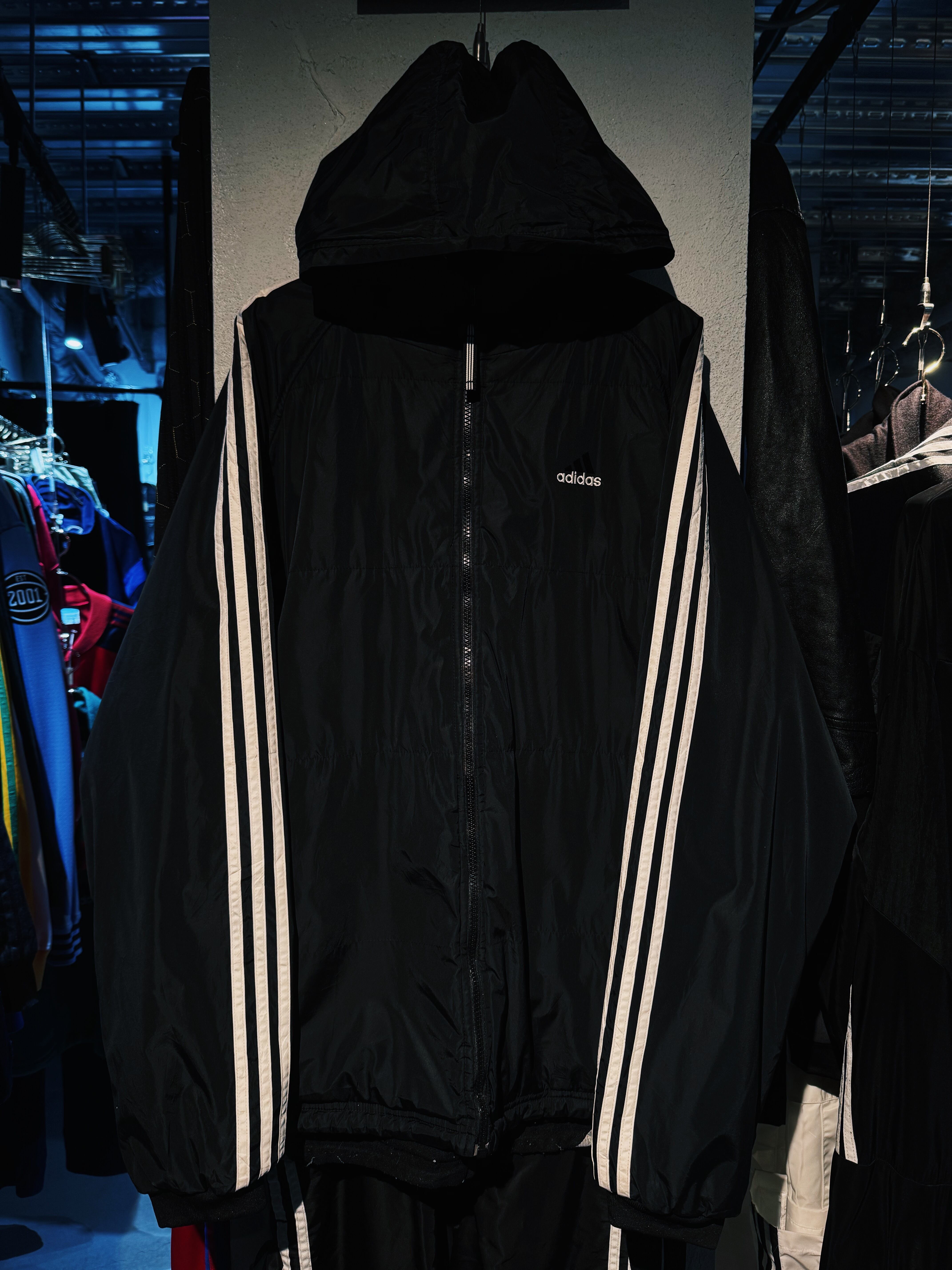 【D4C】90's vintage "adidas" performance logo embroidery design three stripe reversible foodie jacket