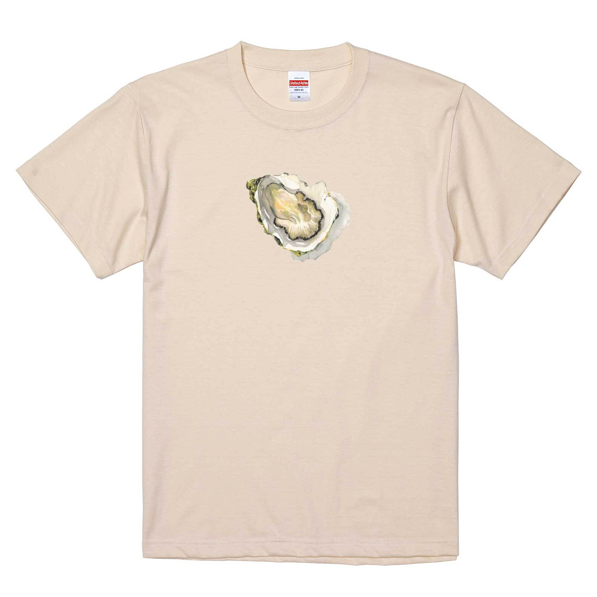 牡蠣 / Tシャツ / あべみちこ /  -WHITE/NATURAL-