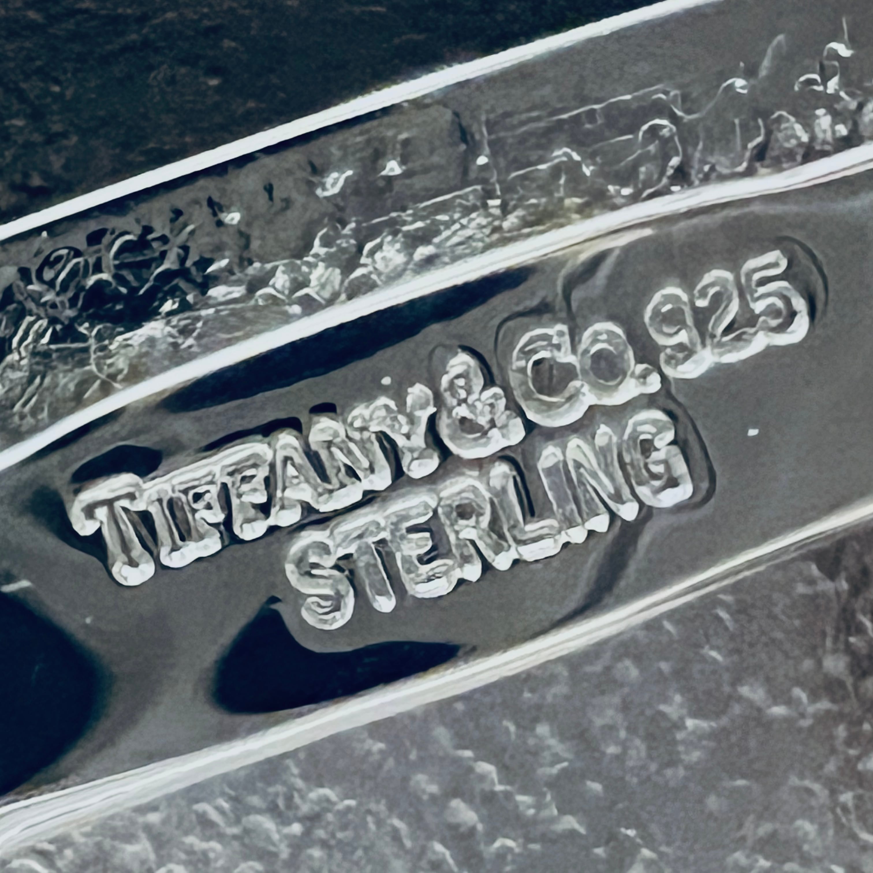 VINTAGE TIFFANY & CO. Engine Turned Slide Buckle Sterling Silver