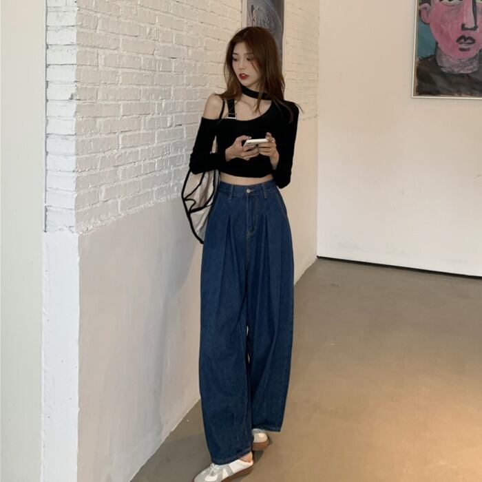 ウェストジーンズ パンツ ルーズスプリング薄手 春物 モンロー5736200860