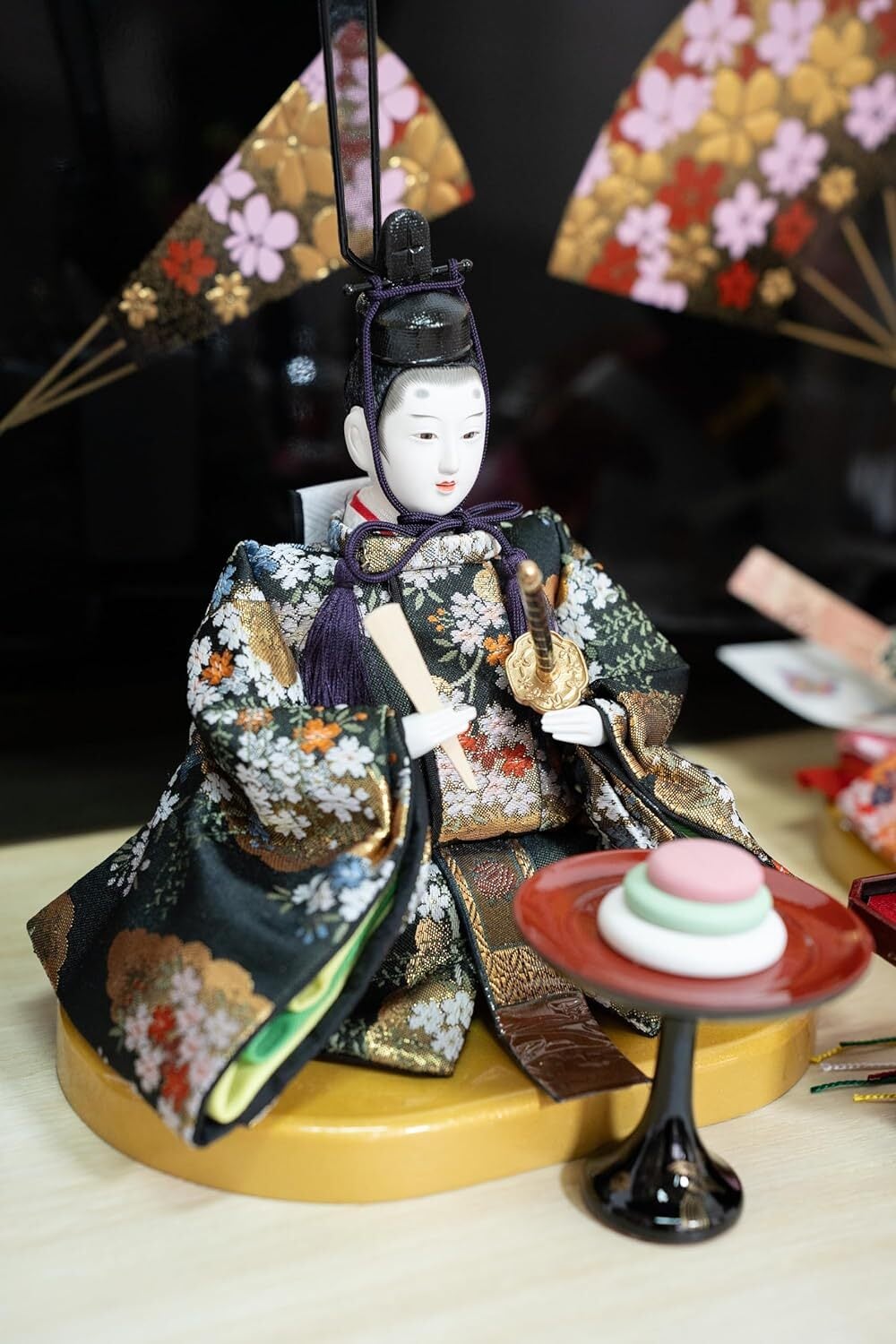 小三五 親王飾り 鞠・小菊柄 紫色 雛人形 ひな人形 ひな祭り 雛祭り 雛