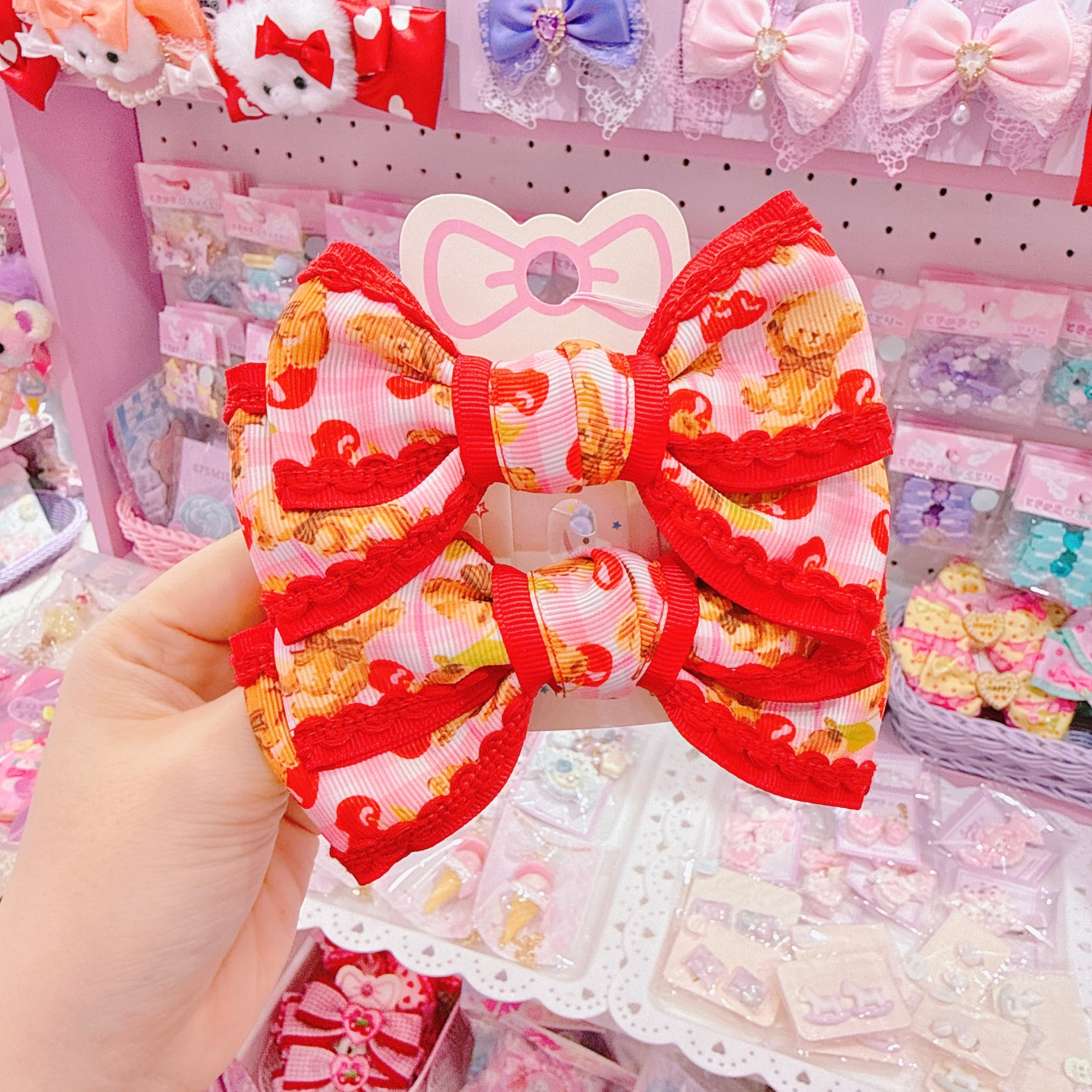 【J2】14-12ツインリボンヘアクリップ