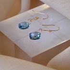 Ind Gem Earrings ~ Swiss blue topaz  ~