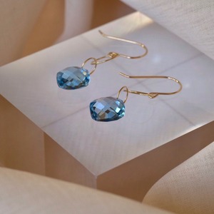 Ind Gem Earrings ~ Swiss blue topaz  ~