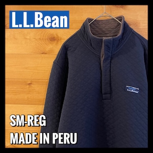 【L.L.Bean】ハーフボタン スナップ キルティング スウェット 刺繍ロゴ ワンポイント エルエルビーン アメリカ古着