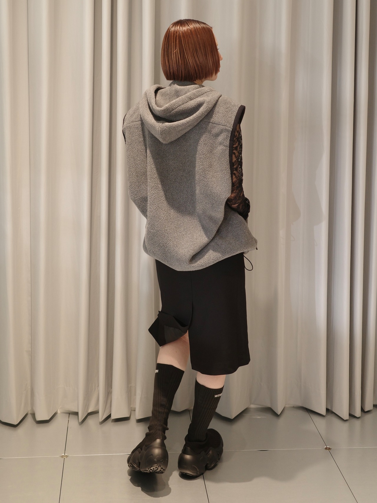 【26AW】WE11DONE ウェルダン / スカート / TWISTED WAISTBAND MIDI-SKIRT - 5