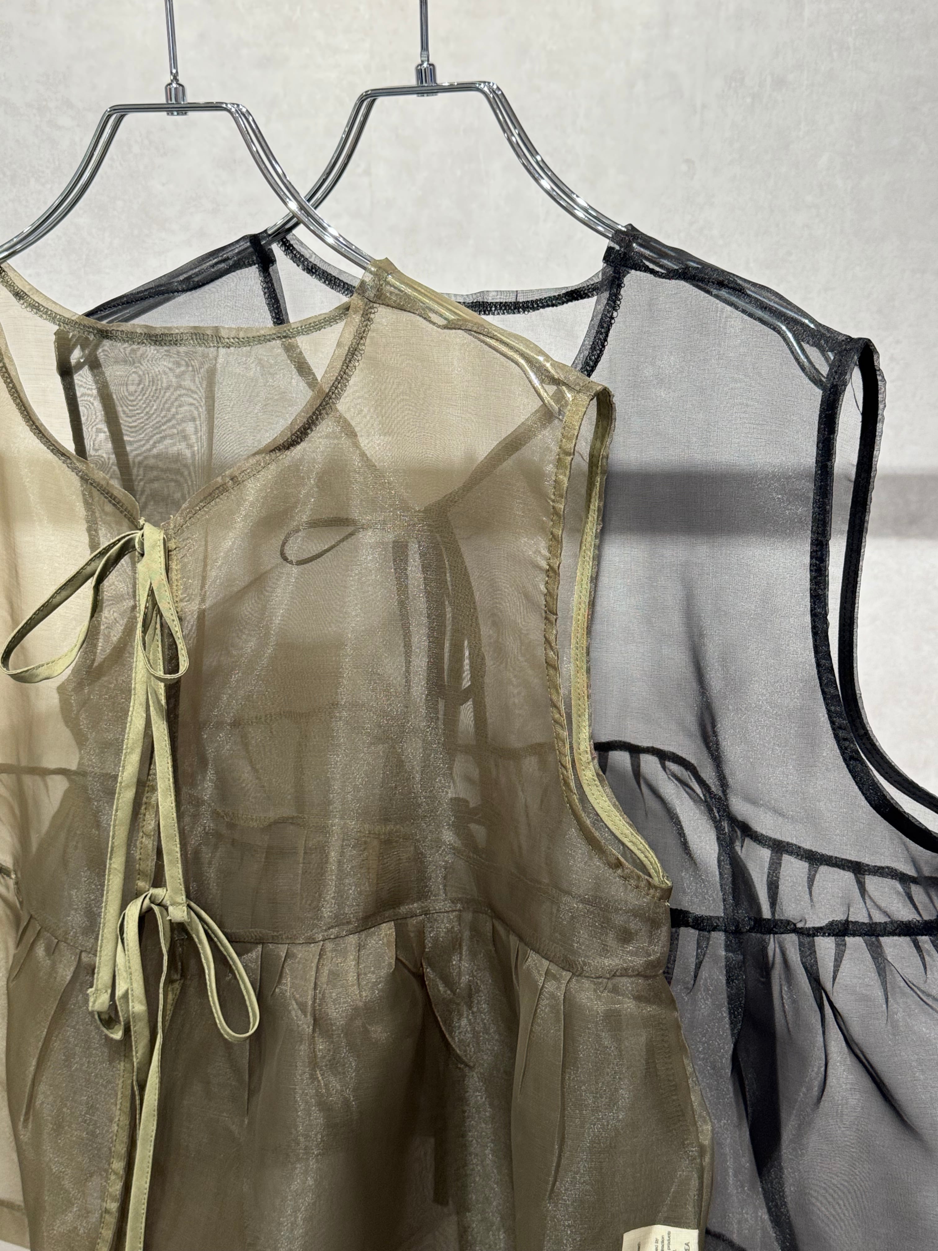 front ribbon tulle vest