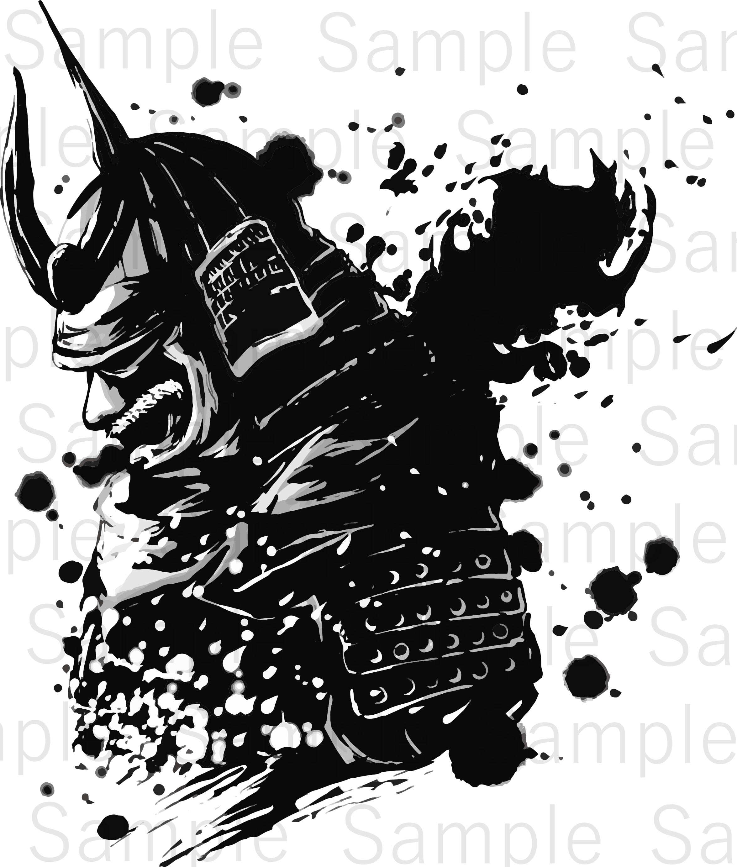 武士の鎧影（Armored Profile） | デジタル墨絵処（Digital Sumi-e