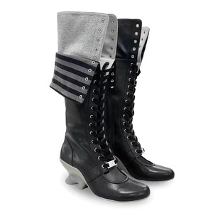 [GRAPE] Double Layer Lace Up Boots