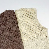 [Pattern] シェル編みのクロシェベスト (Short ver.)
