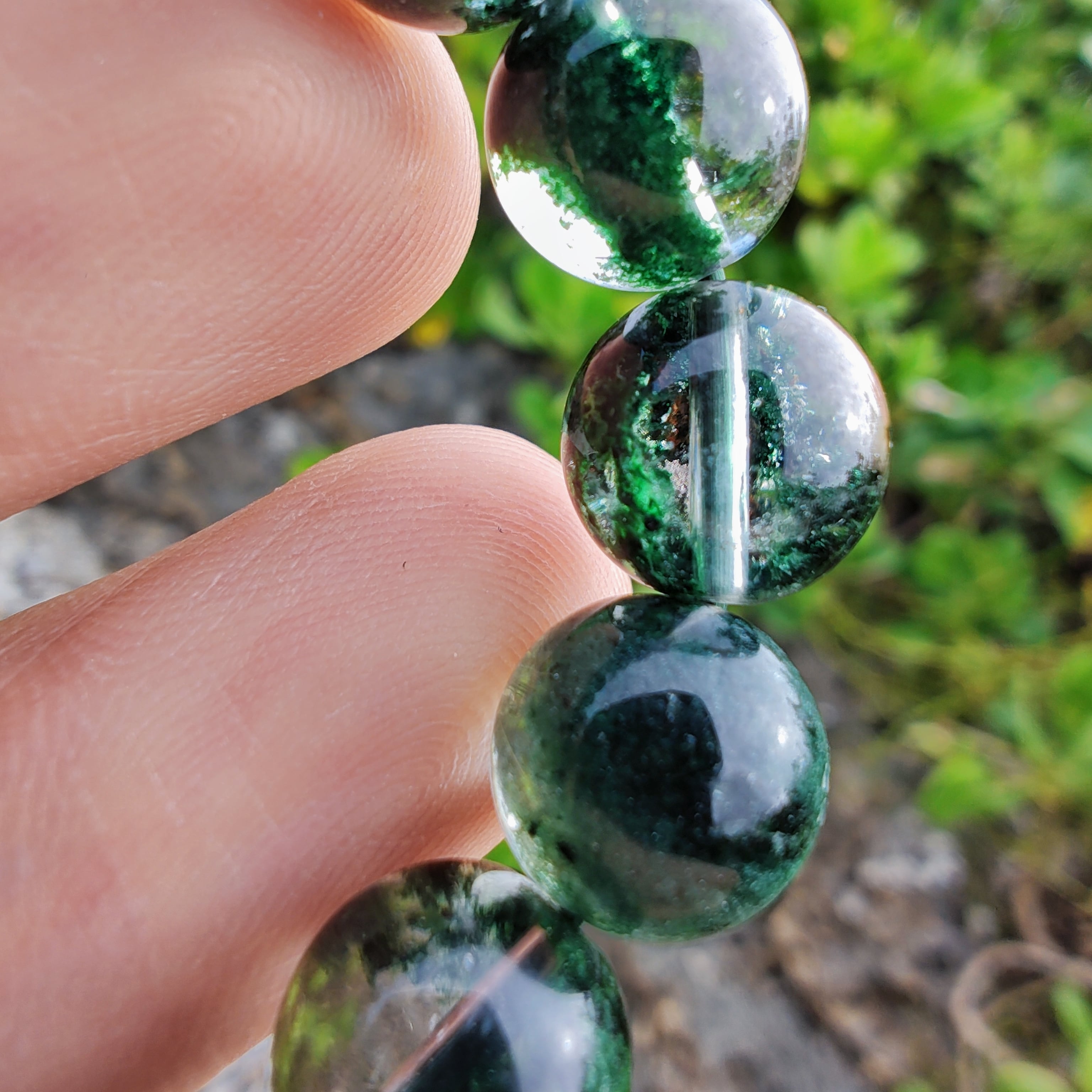 ◆虹◆グリーンガーデンクォーツ 庭園水晶 10ミリ K00680 ブレスレット ◇虹◇グリーンガーデンクォーツ 庭園水晶 10ミリ K00680◇透明感