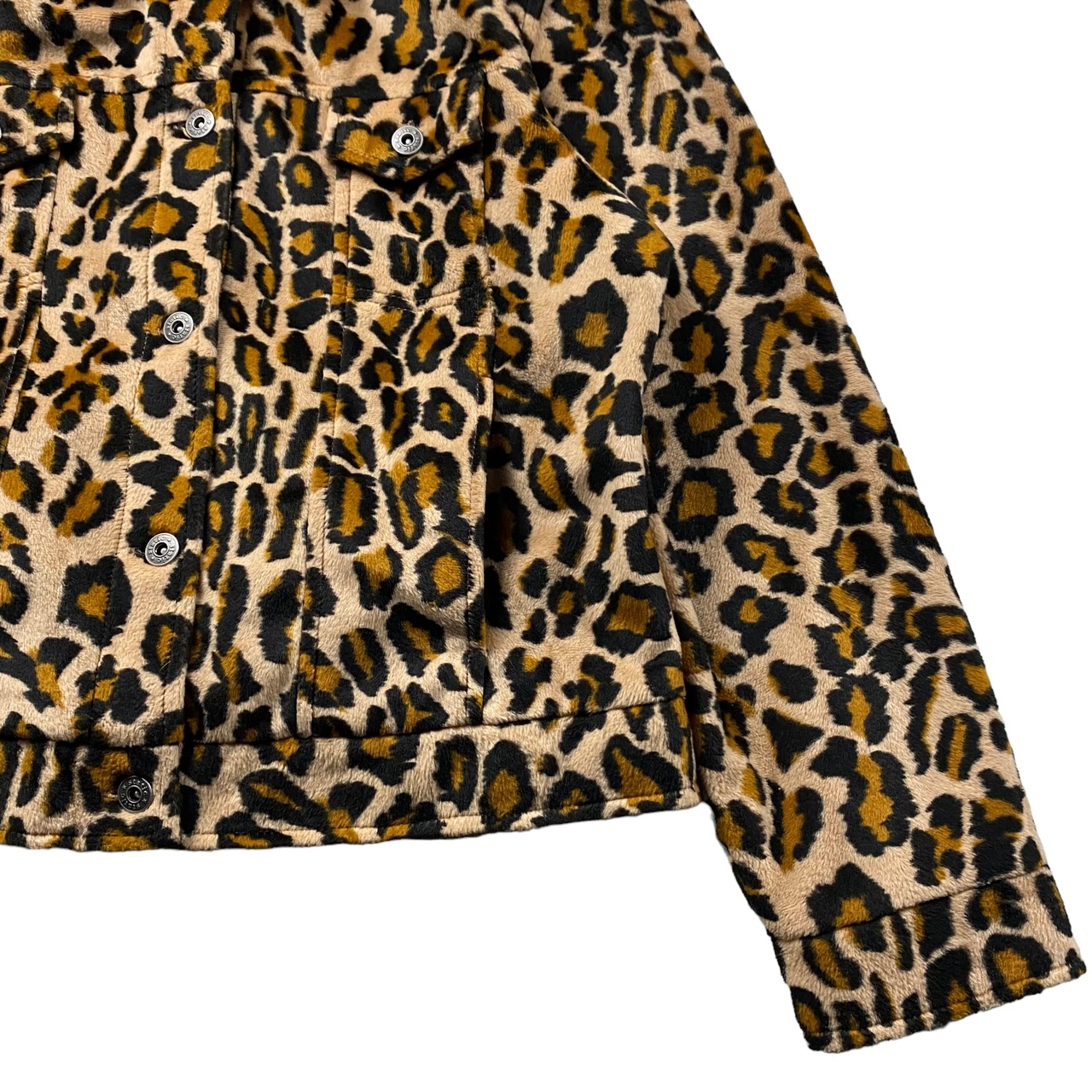 old animal pattern fake fur tracker jacket