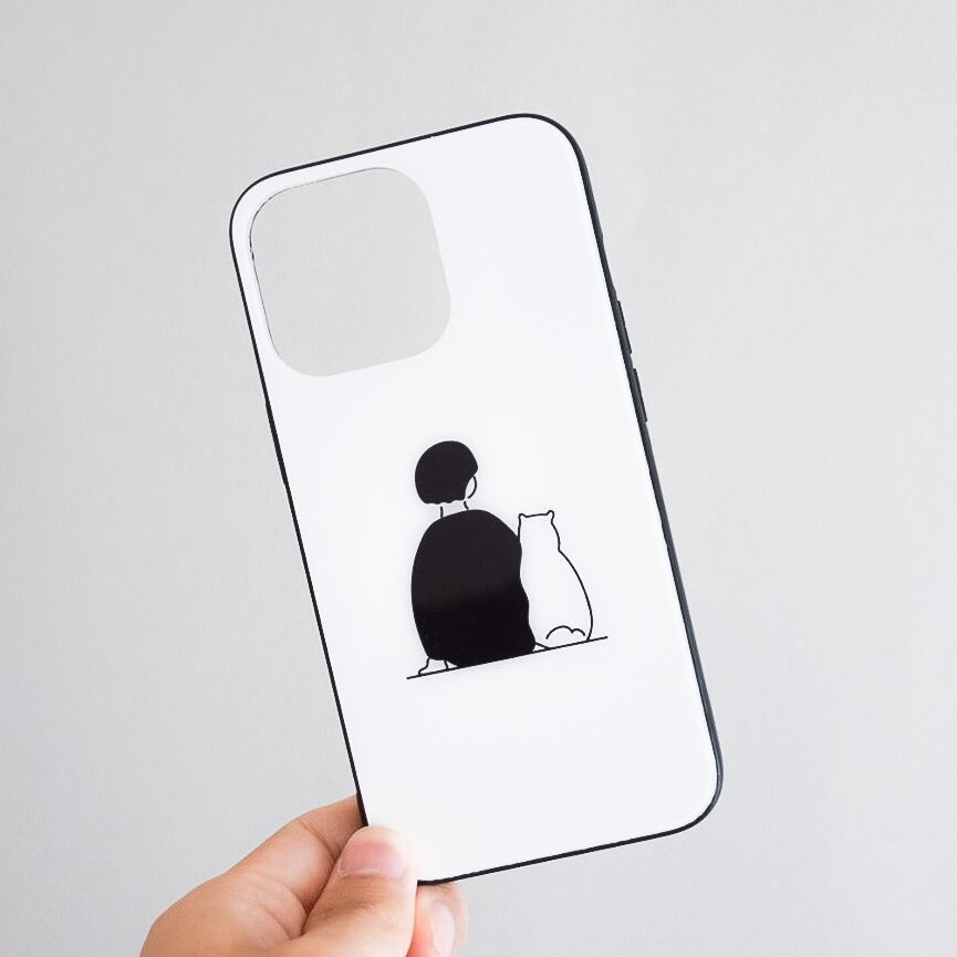 寄り添うふたり Iphoneケース 柴犬グッズ 湖中のおみせ シンプルでお洒落な柴犬グッズのお店