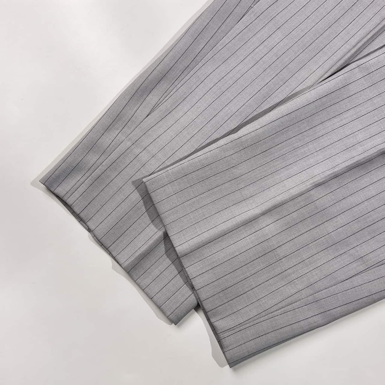 BEAUTY&YOUTH ビューティー&ユース ANKLE ウール混 ストライプ スラックス パンツ S/ライトグレー系 メンズ ユナイテッドアローズ