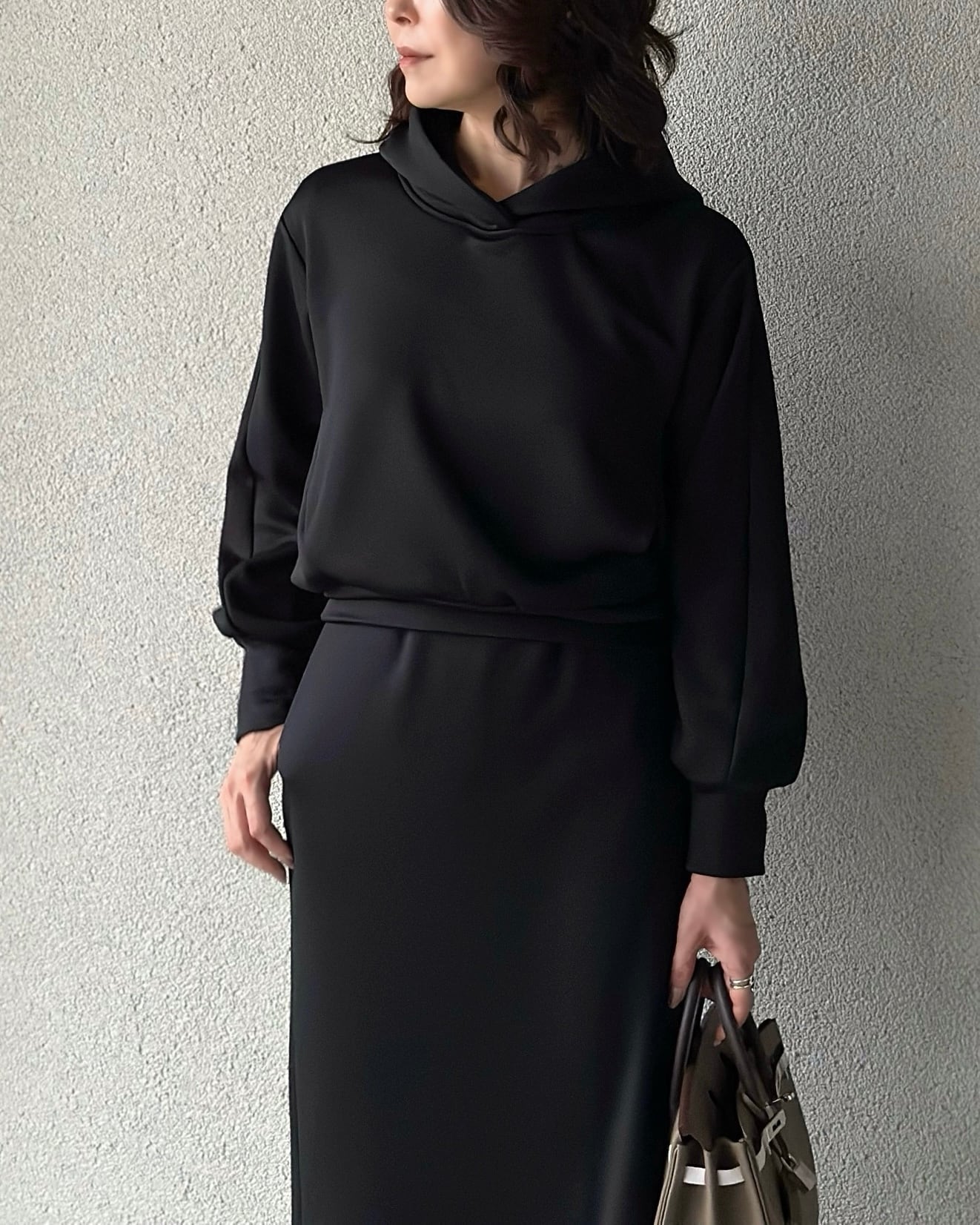 新品 SYSORUS×akko3839 タイトラッフルニットスカート ブラックL SYSORUS × akko3839 裏起毛サーキュラーニットタイトスカート 450