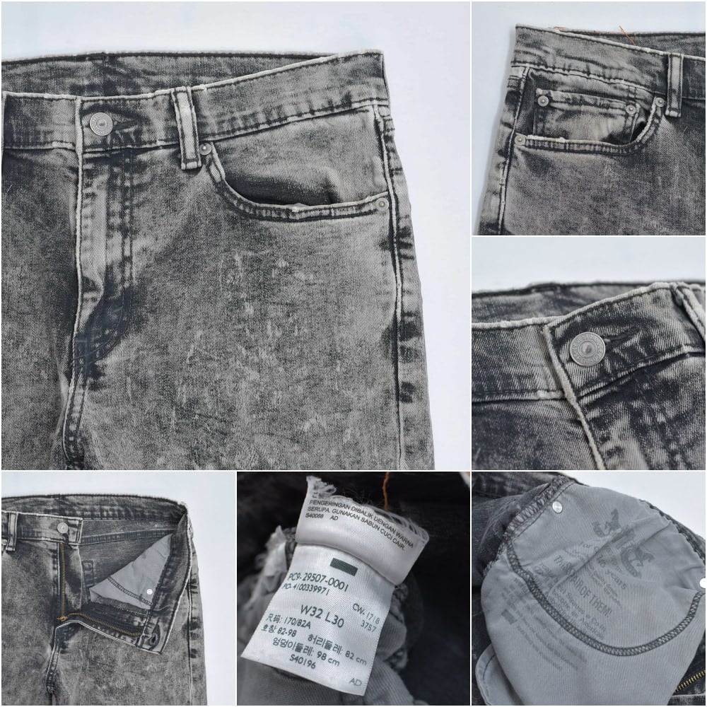 00s～ Levi's502 Taper リーバイス ブラックケミカル デニム パンツ