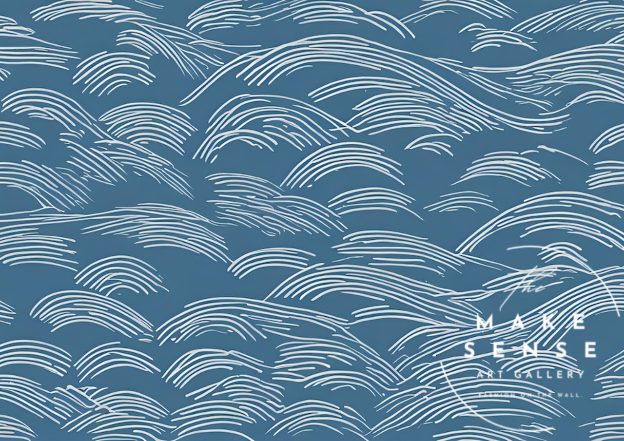 ripples｜線と波を抽象的に描いたバウハウス風アートポスター｜静けさとリズムを両立したミニマルデザイン｜空間を整える一枚A3ポスター