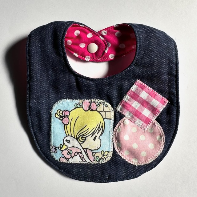 Vintage Remake Baby Bib girl