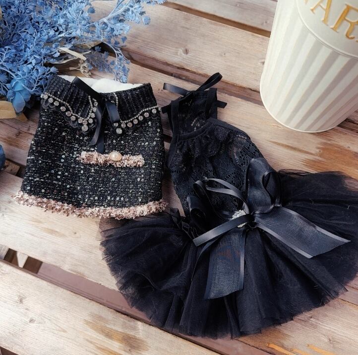 《予約》№3102192 ブラックチュールワンピ