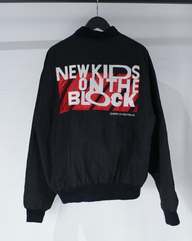 【Caka BLACK】“NEW KIDS ON THE BLOCK” 89–90 WORLD TOUR Vintage Nylon Bomber Jacket
