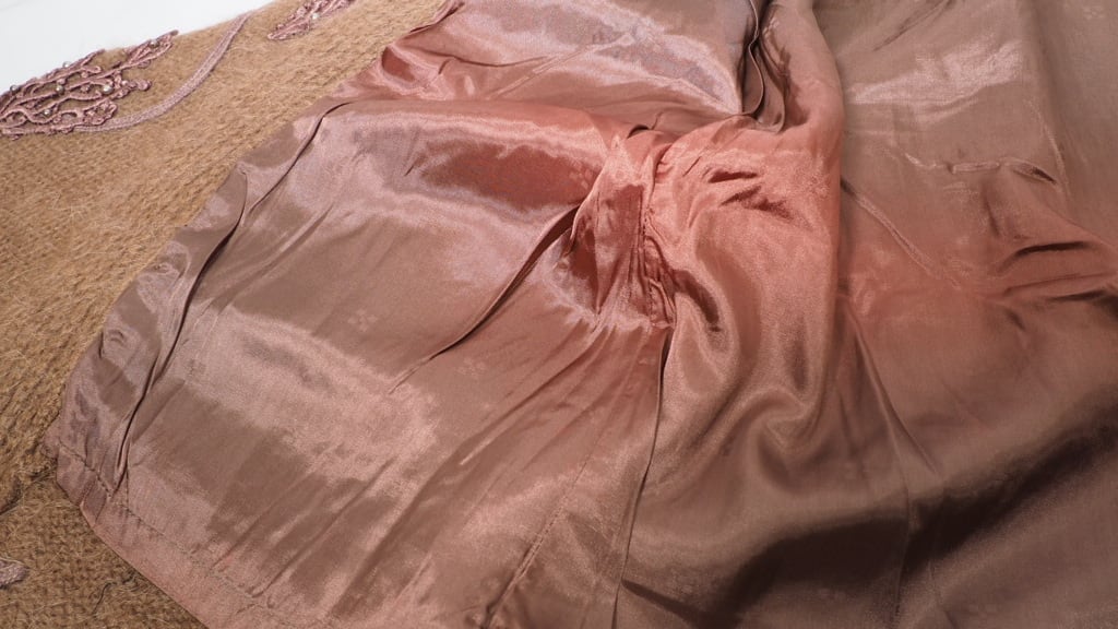 Plants × Perl Embbossed Design Light brown wool knit cardigan