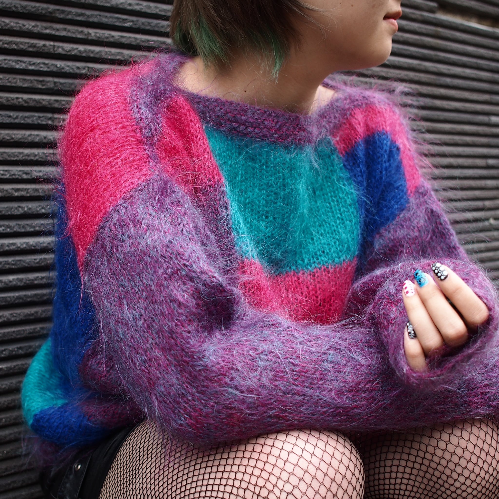 80s UK Vintage Punk Style！ Mohair Knit モヘアニット パンク